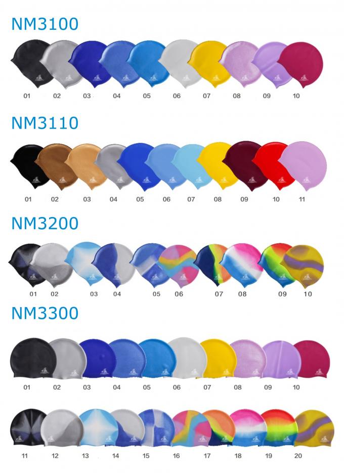 Food Grade Custom Logo Silicone Swim Hats Soft Durable For Adults
