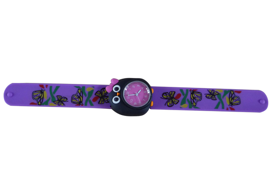 Penguin Case Rubber Band China Movement or Japan Movement Slap Bracelet Strap On Wrist