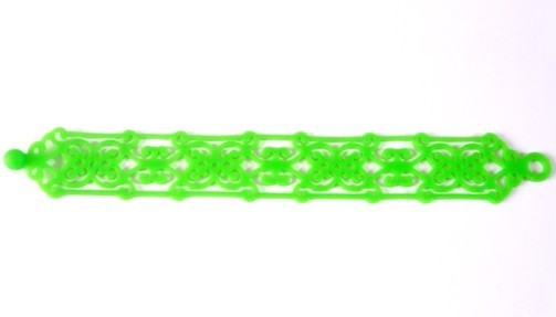Hollow Green Custom Rubber Wrist Bands Color Filled Logo or Laser Graved