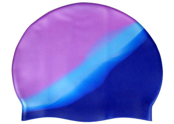 Purple Blue Latex Swim Caps Silicone For Youth