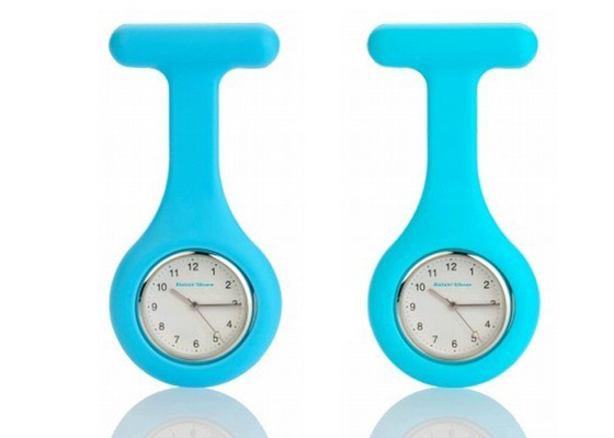 1 ATM Blue Nurse Silicone Nurse Fob Watch Attaches to Clothing Using A Metal Brooch Pin
