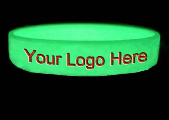 Custom Rubber Wrist Bands Noctilucent Powder Glow In Dark Silicone Bracelets