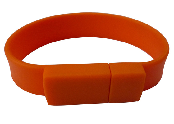 Silicone rubber red pensonlized wristband custom usb flash drives 2GB / 4GB / 512MB