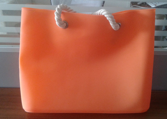 Orange Personalized Cool Beach Bags Silicone 41.5cm X 29.5cm X 7cm