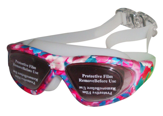 Blue Rose White Prescription Swimming Glasses Safety Goggles Wide Angle