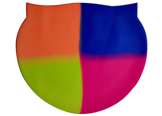 Durable Silicone Swimming Caps For Long Hair Orange Blue Yellow Blue