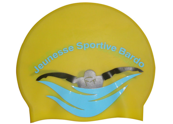 Eco-friendly Custom Yellow Silicone Swimming Caps For Adults